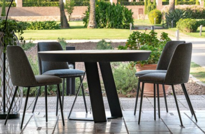 Tafel Dekton Carlo rond met verlengstuk