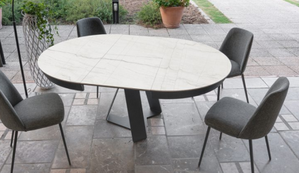 Tafel Dekton Carlo rond met verlengstuk