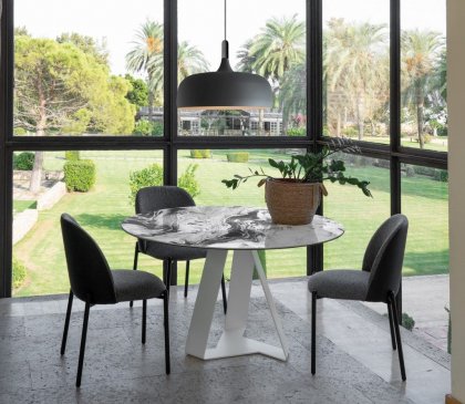 Tafel Dekton Carlo rond zonder verlengstuk