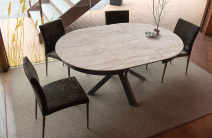 Tafel Dekton Kevin rond met verlengstuk